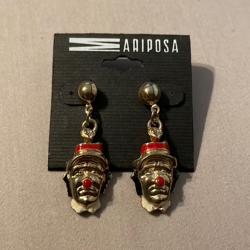Gold Clown earrings